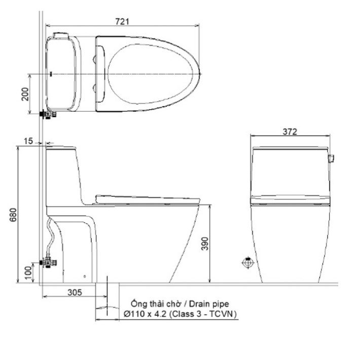 Bồn cầu một khối INAX AC-912+CW-H17VN
