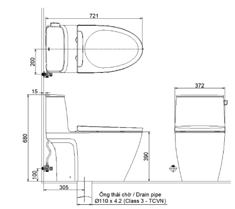 Bồn cầu một khối INAX AC-912+CW-S15VN