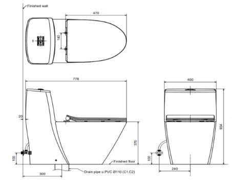 Bồn cầu một khối INAX AC-919R+CW-H17VN