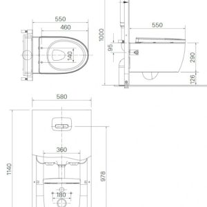 Bồn cầu treo tường INAX AC-952+CW-KB22AVN