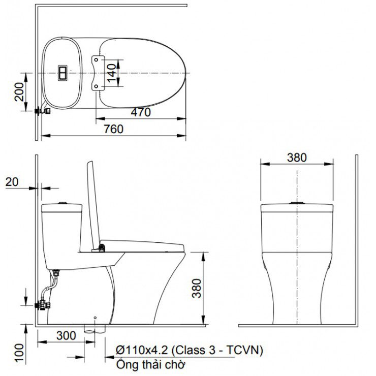 Bàn cầu một khối INAX AC-959+CW-H18VN