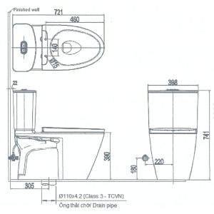 Bồn cầu hai khối INAX ACT-602+CW-H17VN