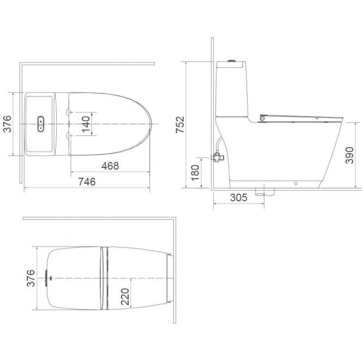 Bồn cầu hai khối INAX AC-832+CW-KA22AVN Nắp rửa điện tử