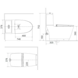 Bồn cầu hai khối INAX ACT-832+CW-KB22AVN