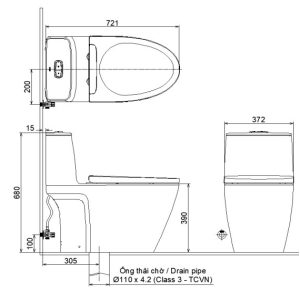 Bồn cầu một khối INAC ACT-902+CW-H17VN