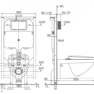 Bồn cầu treo tường INAX AC-23P+CW-H20VN