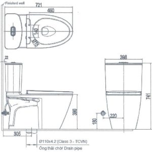 Bồn cầu hai khối INAX AC-602+CW-H20VN