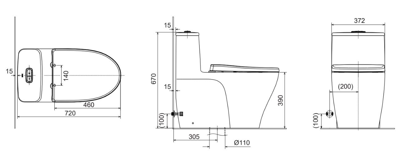Bồn cầu một khối INAX AC-989+CW-KA22AVN