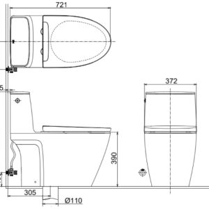 Bồn cầu một khối INAX ACT-902+CW-H20VN