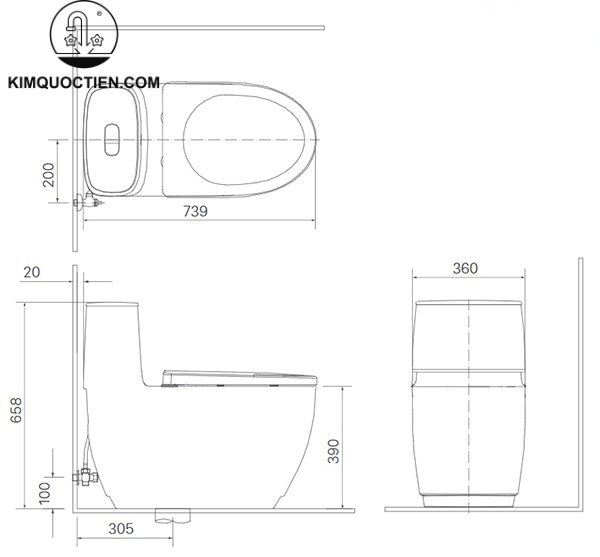 Bàn cầu một khối INAX AC-1052+CW-KA22AVN