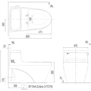 Bồn cầu một khối INAX AC-1035+CW-KA22AVN