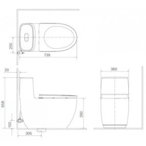 Bồn cầu một khối INAX AC-1135+CW-H20VN