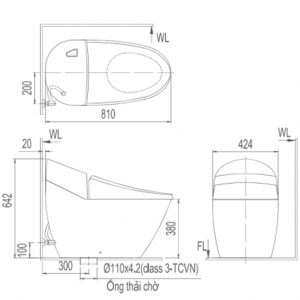 Bồn cầu một khối INAX AC-4005+CW-H18VN