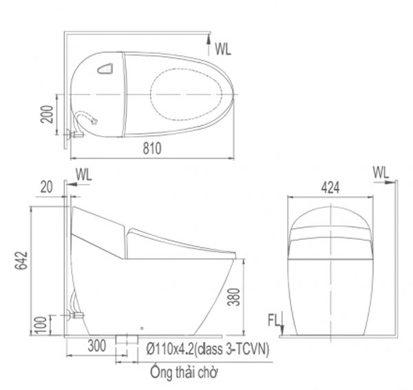 Bồn cầu một khối INAX AC-4005+CW-H18VN