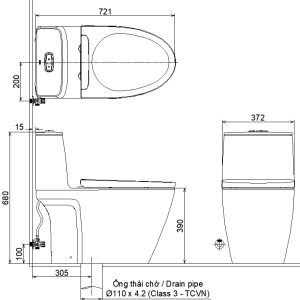Bồn cầu một khối INAX ACT-902+CW-H18VN