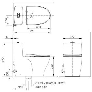 Bồn cầu một khối INAX AC-989+CW-H17VN