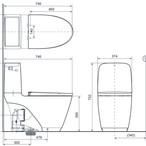 Bồn cầu hai khối INAX ACT-832VN+CW-H20VN