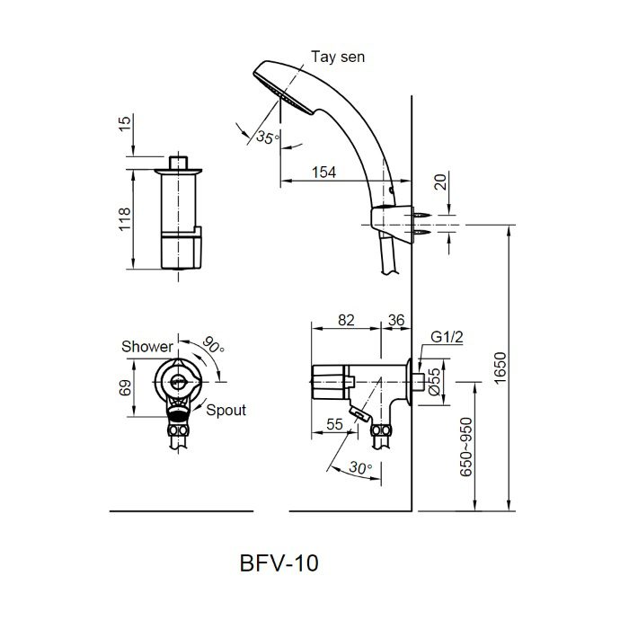 Sen tắm nước lạnh INAX BFV-10-1C