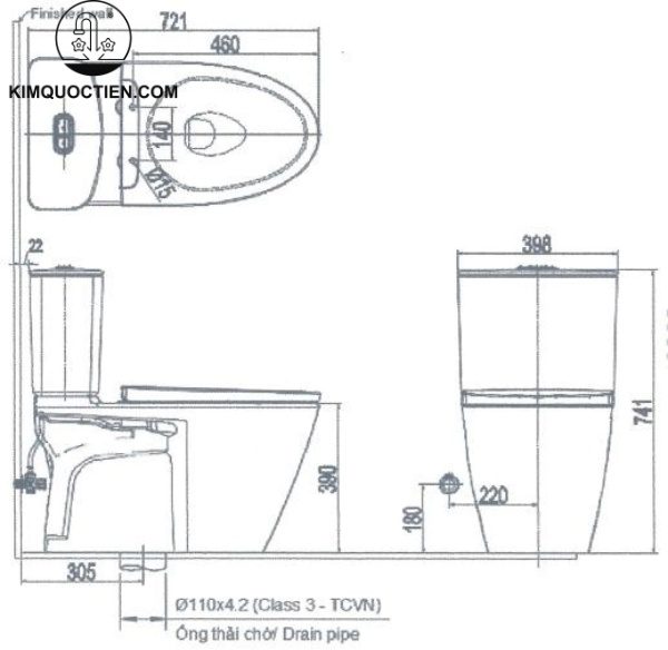 Bồn cầu hai khối INAX AC-602+CW-KB22AVN