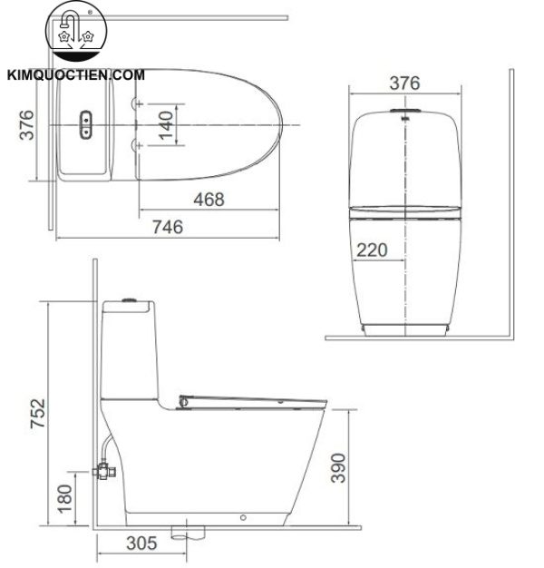 Bồn cầu hai khối INAX AC-832+CW-H20VN