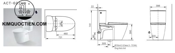 Bồn cầu hai khối INAX ACT-602+CW-S32VN