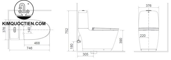 Bồn cầu hai khối INAX ACT-832+CW-H17VN