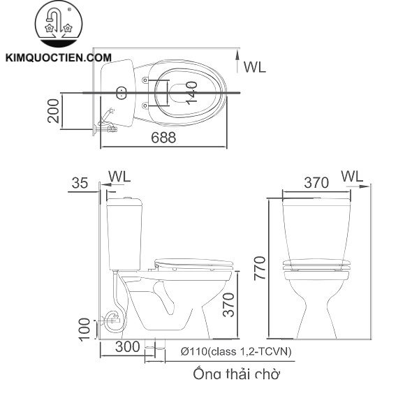 Bồn cầu hai khối INAX C-108A+CW-S15VN