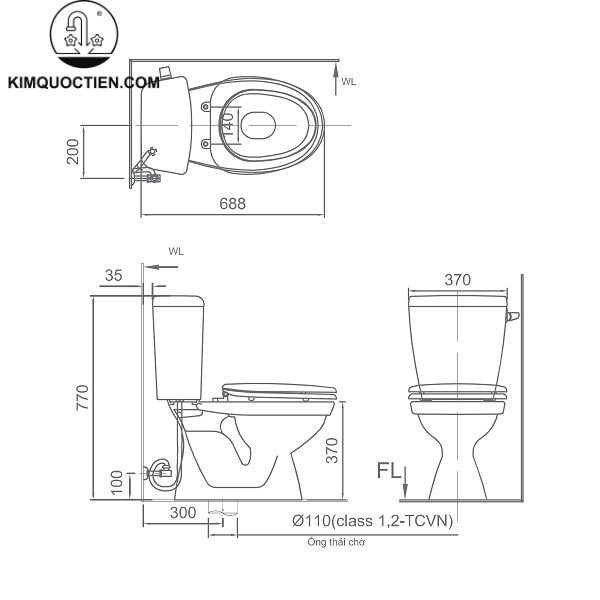Bồn cầu hai khối INAX C-117A+CW-S15VN