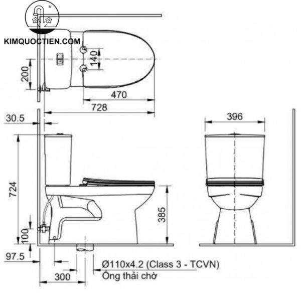 Bồn cầu hai khối INAX C-514A+CW-S32VN-1