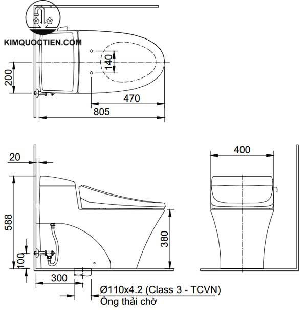 Bồn cầu một khối INAX AC-1017R+CW-H17VN