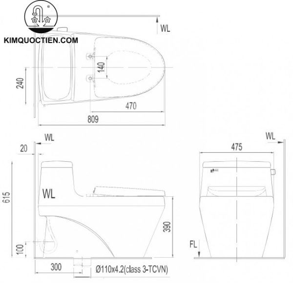 Bồn cầu một khối INAX AC-1035+CW-KB22AVN