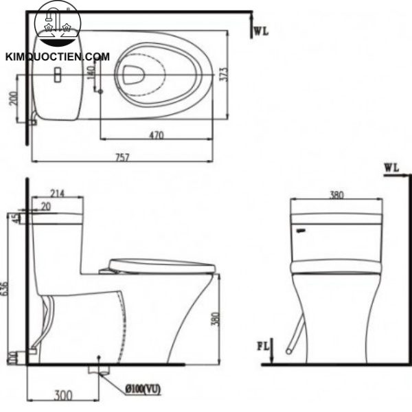 Bồn cầu một khối INAX AC-900R+CW-H20VN