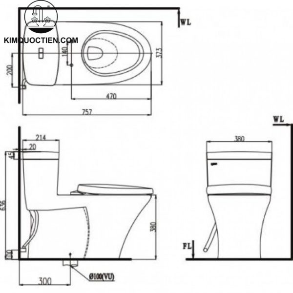 Bồn cầu một khối INAX AC-900R+CW-S15VN