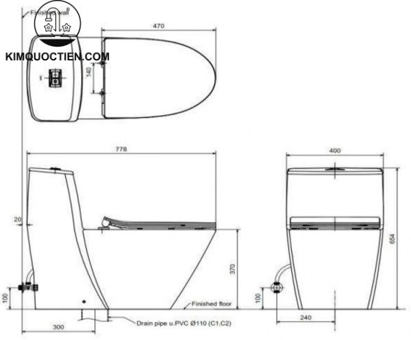 Bồn cầu một khối INAX AC-919R+CW-H20VN