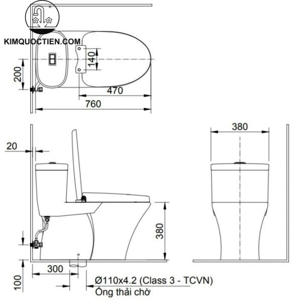 Bồn cầu một khối INAX AC-959A+CW-H20VN