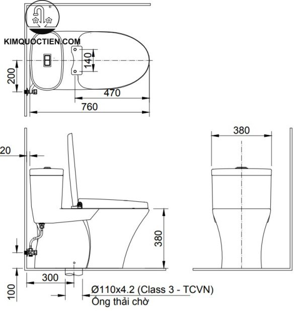 Bồn cầu một khối INAX AC-959A+CW-KB22AVN