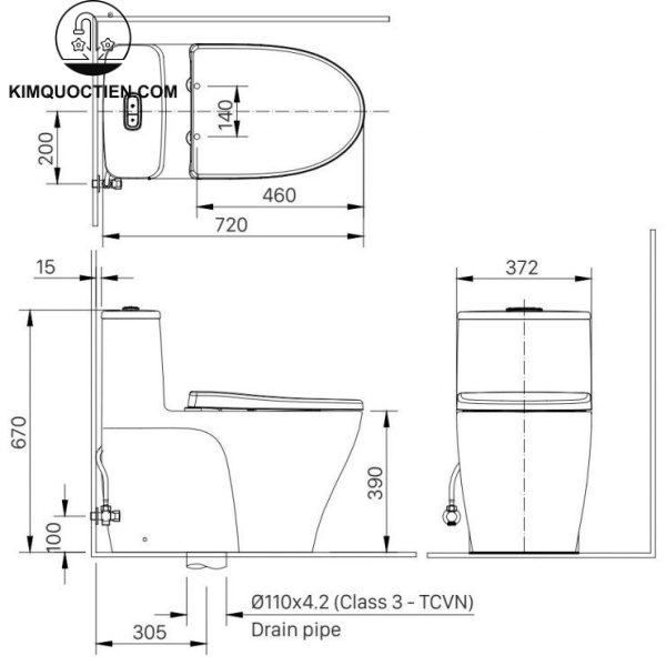 Bồn cầu một khối INAX AC-989+CW-H20VN