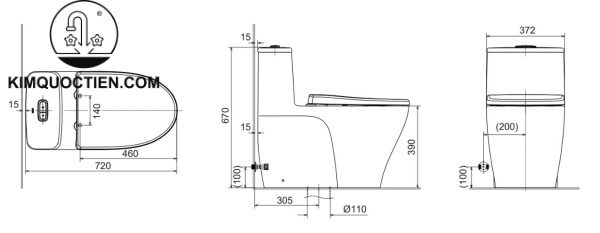 Bồn cầu một khối INAX AC-989+CW-KB22AVN