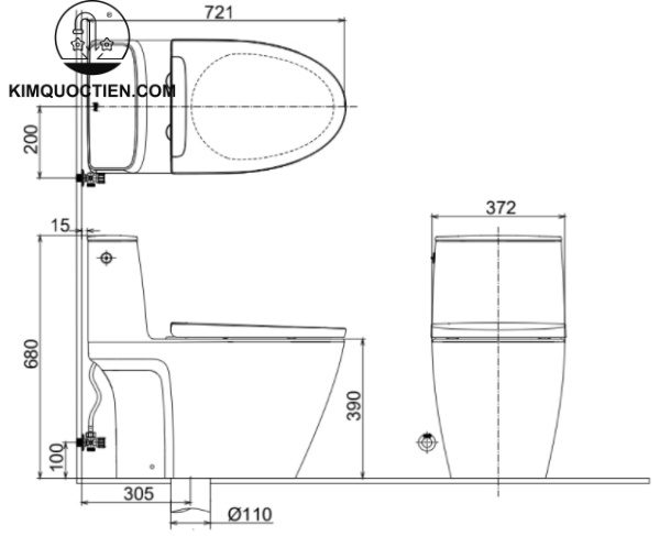 Bồn cầu một khối INAX ACT-902+CW-H20VN