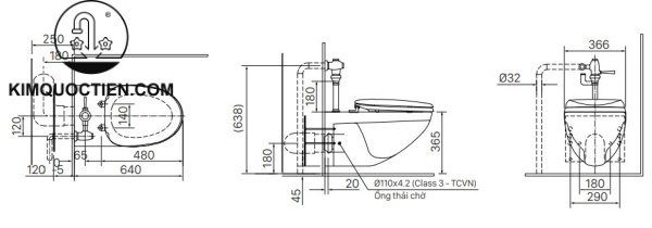 Bồn cầu treo tường INAX AC-22P+CW-KB22AVN