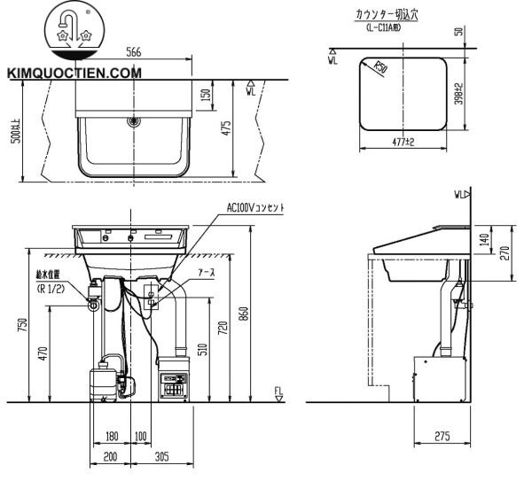 Chậu rửa INAX L-C11A3-AS