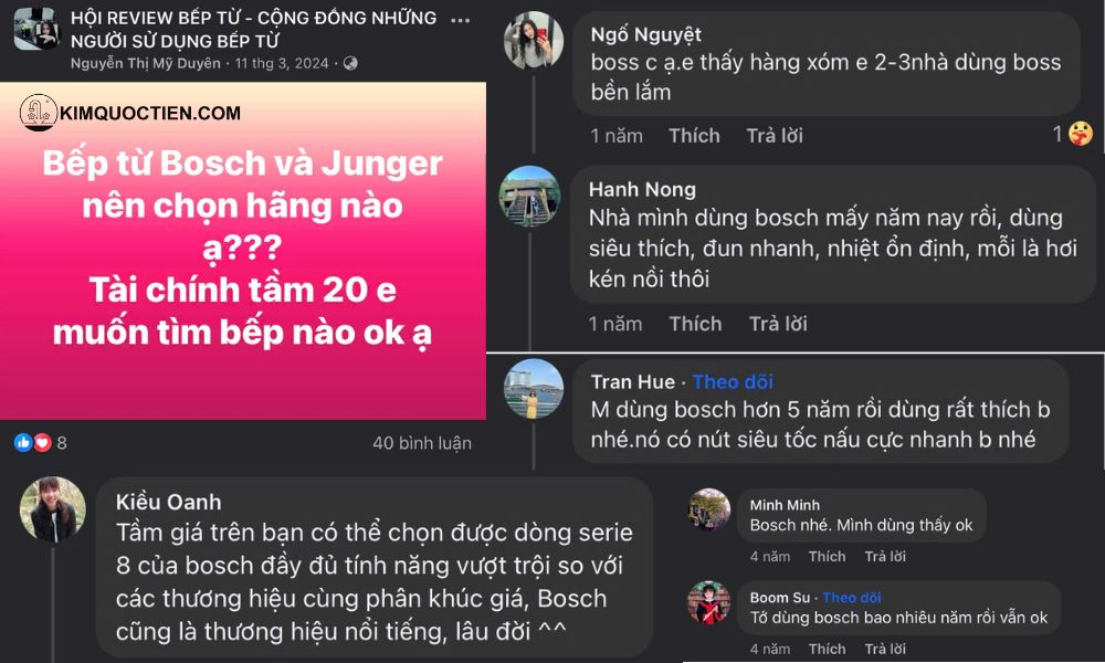 Phần lớn người tiêu dùng lựa chọn và đánh giá cao chất lượng của Bếp từ Bosch