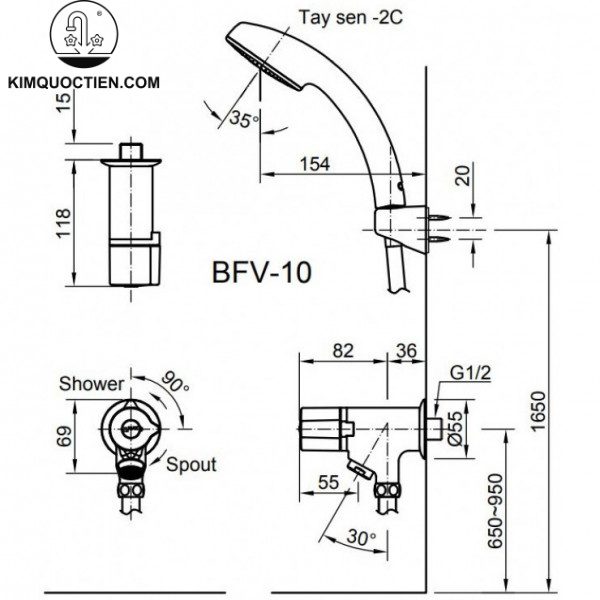 Sen tắm nước lạnh INAX BFV-10-2C