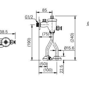 Van xả bồn tiểu INAX UF-8V-0.5