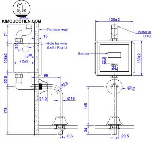 Van xả tiểu tự động INAX OKUV-30SM-0.5