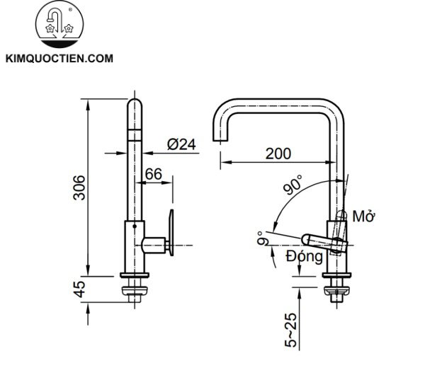 Vòi bếp lạnh INAX SFV-30