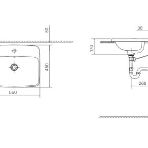 Bản vẽ kỹ thuật Chậu rửa lavabo đặt bàn INAX AL-2398VFC