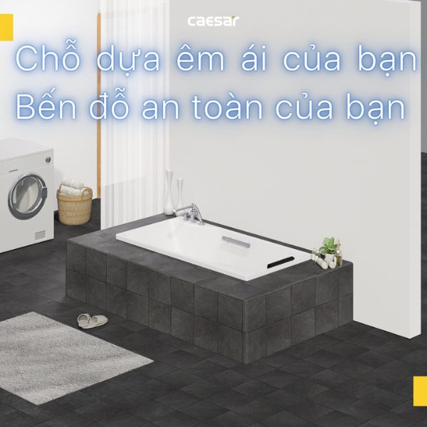 Bồn tắm xây không chân không yếm Caesar AT0870