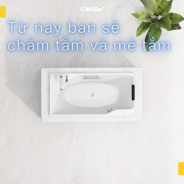 Bồn tắm xây không chân không yếm Caesar AT0870