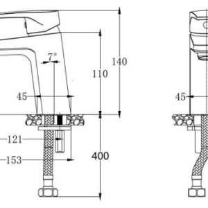 Bản vẽ kỹ thuật Vòi lavabo Caesar lạnh B119C